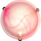 Plafon Murano Vidro 25cm 1 lampada E-27 Max 60w Cor Rosa com Garra Cromada