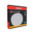 Plafon painel led 12cm avant redondo sobrepor 6w 3k 360lms
