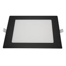 Plafon Painel Led Embutir Quadrado Preto 6500k 12w 17x17