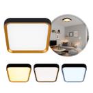 Plafon Painel LED Sobrepor 24W Toronto Multicor 180 Quadrado Preto c/ Dourado Hevvy ST3110
