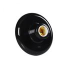 Plafon para Lampadas Soquete Bocal E27 Porcelana Anti Giro Preto PLF-100 - MARGIRIUS