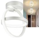 Plafon Pendente Anéis LED Luminária de Sobrepor Teto 26W Luz Branco Quente 3000K Bivolt 110V 220V Para Quarto Sala Cozinha Banheiro Branca Moderna