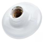 Plafon plástico injetado anti-uv com soquete em porcelana bocal e27 - branco