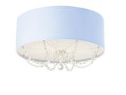 Plafon Princesa 50x15 Em Tecido E Cristal - Quarto, Sala Azul