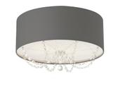 Plafon Princesa Cúpula Em Tecido Com Cristal 40x15 Preto