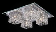 Plafon Quadrado Cromado com Cristais Transparente 40cm 4G9 PL-001/4.40 Mais Luz Plafon Quadrado Cromado com Cristais Transparente 40cm 4G9 PL-001/4.40 Mais Luz