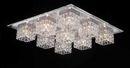 Plafon Quadrado Cromado com Cristais Transparente 60cm 9G9 PL-001/9.60 Mais Luz