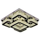 Plafon Quadrado de Cristais 50cm Led 60W 3 em 1 Bivolt