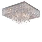 Plafon Quadrado De Cristal 6 Lamp. G9 - Cromado 94650 Hevvy