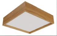 Plafon Quadrado Madeira 40x40 4 Lâmpadas Primelight