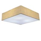 Plafon Quadrado Md-3052 Cúpula em Tecido 60x60x15cm Palha - Bivolt