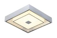 Plafon Quadrado mini cristais prata escovado 44X9CM 24W 3000K bivolt DCX015066 - Sindora Iluminacao