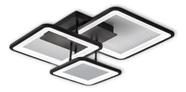 Plafon Quarto Sala Controle Led Six Side Square Black Mg136