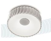 Plafon redondo de acrílico e metal pintado de branco 220v