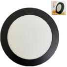 Plafon Redondo Sobrepor 12w Preto Branco Neutro 4000K