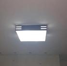 Plafon Sobrepor Acrilux Imbuia 30cm Mdf E Acrílico 2 frisos
