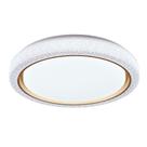 Plafon Sobrepor Almaz Cristal Detalhe Dourado 50cm Led 48W 3 em 1 Bivolt DS9960 Delis