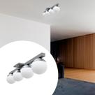 Plafon sobrepor de Teto Lustre Jabuticaba Com 4 Vidro Globo 12cm Bivolt Para Sala, Quarto, Cozinha