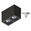 Plafon Sobrepor P/ 2 Lâmpada Boxit + 2 Lâmpada AR111 12W 4000K