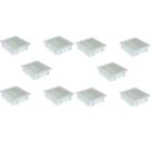 Plafon Space Emb. Quad. 30cm Alum. Vidro Fosco E-27 3 Lamp. Max 60w Branco 10 Unidades