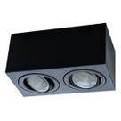Plafon Spot Alumínio Sobrepor Preto p/ 2 LED PAR20 ST2909