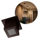 Plafon Spot Box Lexy Sobrepor de Teto Starlumen 1 Facho 1xGU10 Interno e Externo ST3070 - Marrom