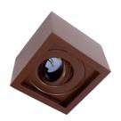 Plafon Spot Quadrado Marrom Sobrepor Gu10 P/ Dicróica Mr16 St1577