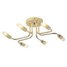 Plafon Sputnik 6 Braços Dourado 54cm 6E27