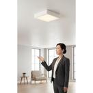 Plafon Teto Quadrado Branco Aço Vidro 20x20 E27 2 Lâmpadas