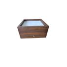 Plafon Wood Quadrado 20 cm - 2 Luzes - Imbuia