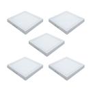 Plafons Modaza Sobrepor Quadrado, 18W, Branco - 5 Unidades