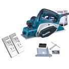 Plaina Elétrica Makita 620W, 82mm com 1 Jogo de Facas Reserva Profissional KP0800