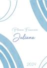 Planner financeiro capa espiral azul - 1