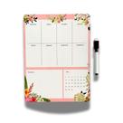 Planner Magnético de geladeira Agenda Floral Diária Semanal e calendário Permanente de 21x29 cm Decoração de Casa mãe Mulher
