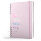 Planner Visão Semanal e Mensal Capa Dura Hi Hello Pink
