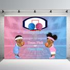 Plano de fundo da foto MEHOFOND Team Pink/Blue Gender Reveal 2,4x1,8m