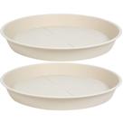 Plant Saucer OVZILKI, pacote com 2, 35,56 cm, plástico pesado, bege