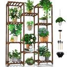 Plant Stand Uneedem Indoor Outdoor 10 camadas 11 vasos de madeira Plant Stand Uneedem Indoor Outdoor 10 camadas 11 vasos de madeira