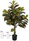 Planta Artificial Arvore Croton Real Toque C/Pote X105 Verde Vermelho 1,20cm