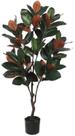 Planta Artificial Arvore Ficus Elastica Real Toque C/Pote X84 Verde Amarelo 1,2m