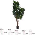 Planta Artificial Arvore Ficus Elastica Real Toque Pu C/Pote X79 Verde 1,8cm