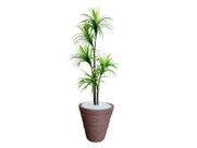 Planta Artificial Árvore Yucca 1,60m Kit + Vaso Redondo D. Grafiato Marrom 40cm