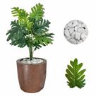 Planta Artificial Bananinha Vaso Liso Cores Pedras Branca Planta Artificial Bananinha Vaso Liso Cores Pedras Branca