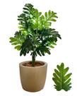Planta Artificial Bananinha + Vaso Polietileno Cores - Bege