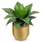 Planta artificial Briful Agave 26 cm com vaso dourado