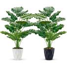 Planta artificial Der Rose Monstera 70cm com vasos brancos e pretos Planta artificial Der Rose Monstera 70cm com vasos brancos e pretos
