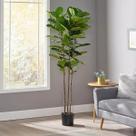 Planta Artificial Ficus Lyrata Grande Planta Realista Com 1.25m, Plantas Artificiais Realista para Ambientes, Decoração Elegante.
