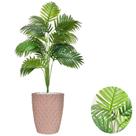Planta Artificial Palmeira Com Vaso e Pedras Brancas