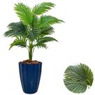 Planta Artificial Palmeira Com Vaso Facetado Decoração Casa