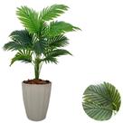 Planta Artificial Palmeira Com Vaso Facetado Decoração Casa